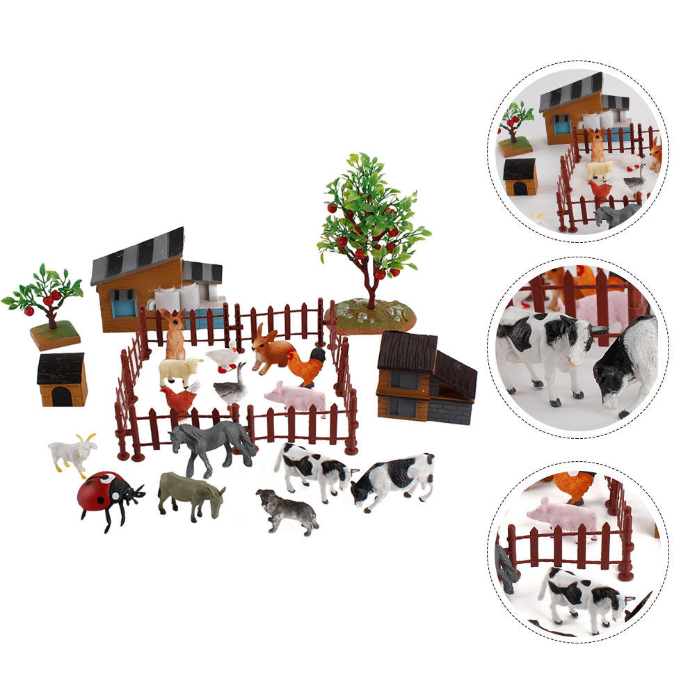 Kids Education And You - 1Set Mini Farm Animal Set Realistic