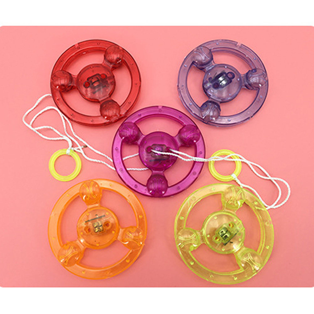 Kids Education Activities - 10Pcs Colorful Flashing Pull String Wheel
