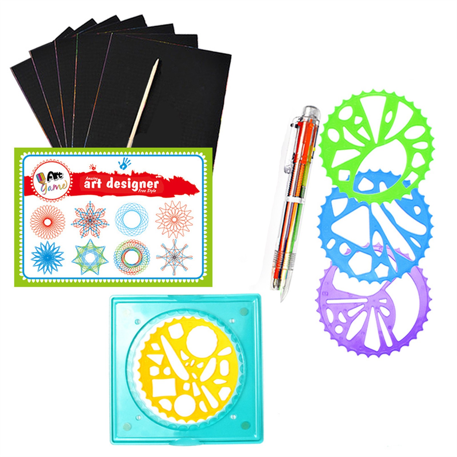 Colorful Spirograph Set Kids M - Kids Education Drawing 评论和价格