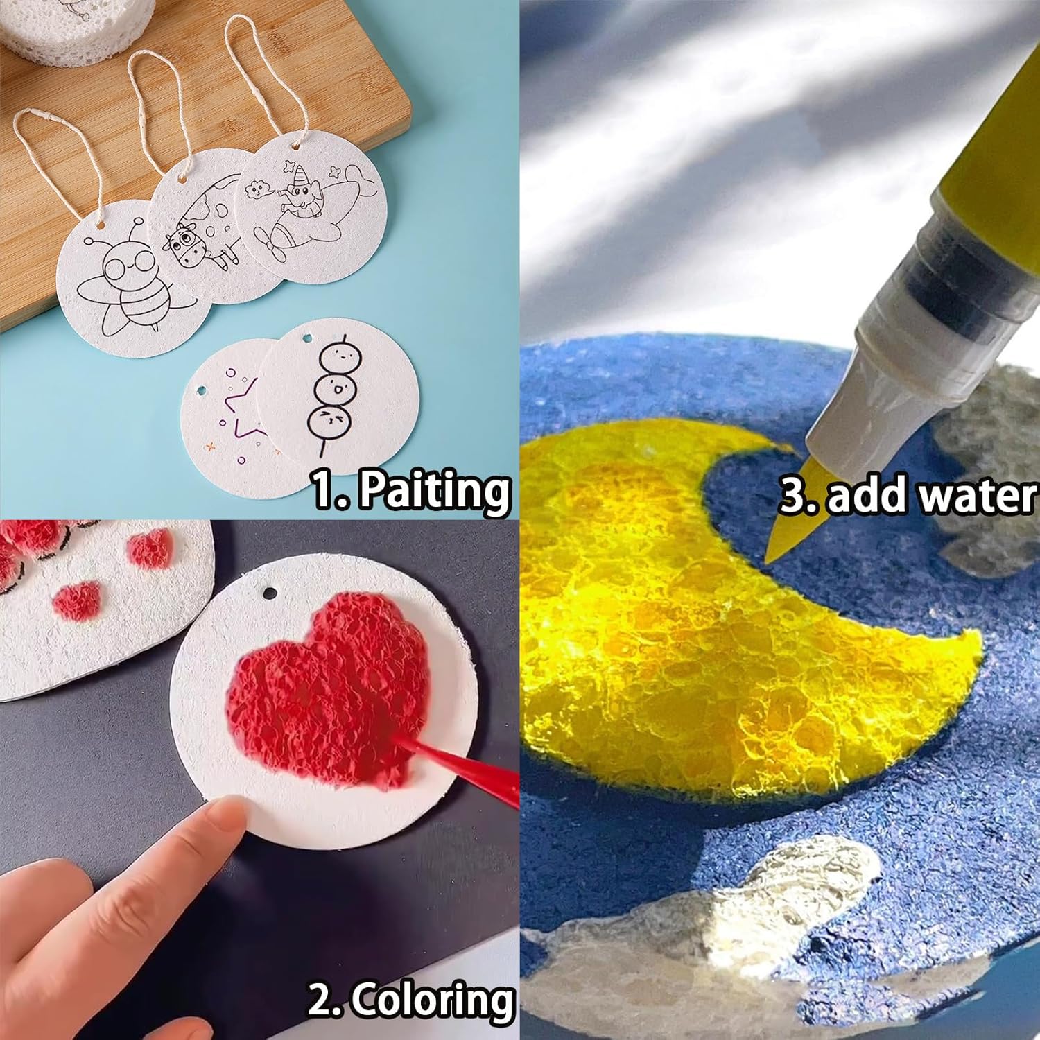 3D Puffy Foam Texture Painting - Kids Education Drawing 评论和价格