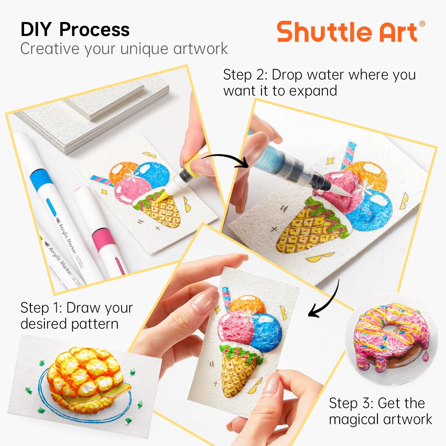 3D Puffy Foam Texture Painting - Kids Education Drawing 评论和价格