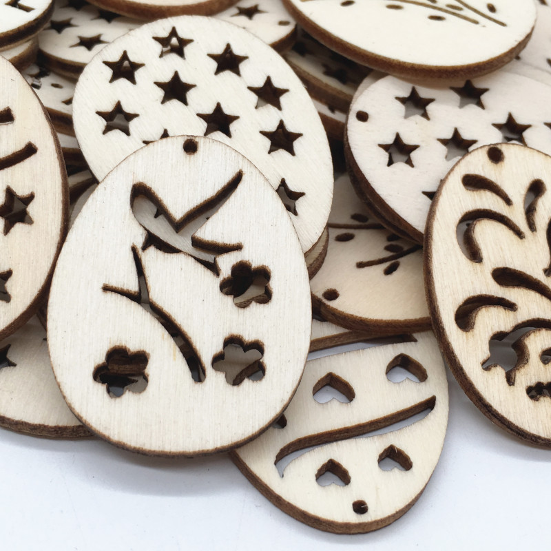50Pcs Laser Cut Wooden Eggs fo - Happy Kids Education 评论和价格