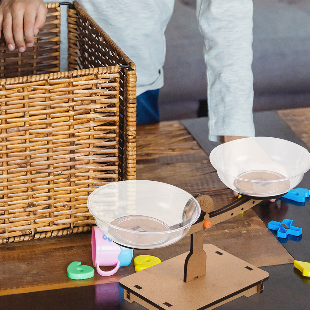 2Pcs Wooden Pan Balance Scale  - Kids Education Activities 评论和价格