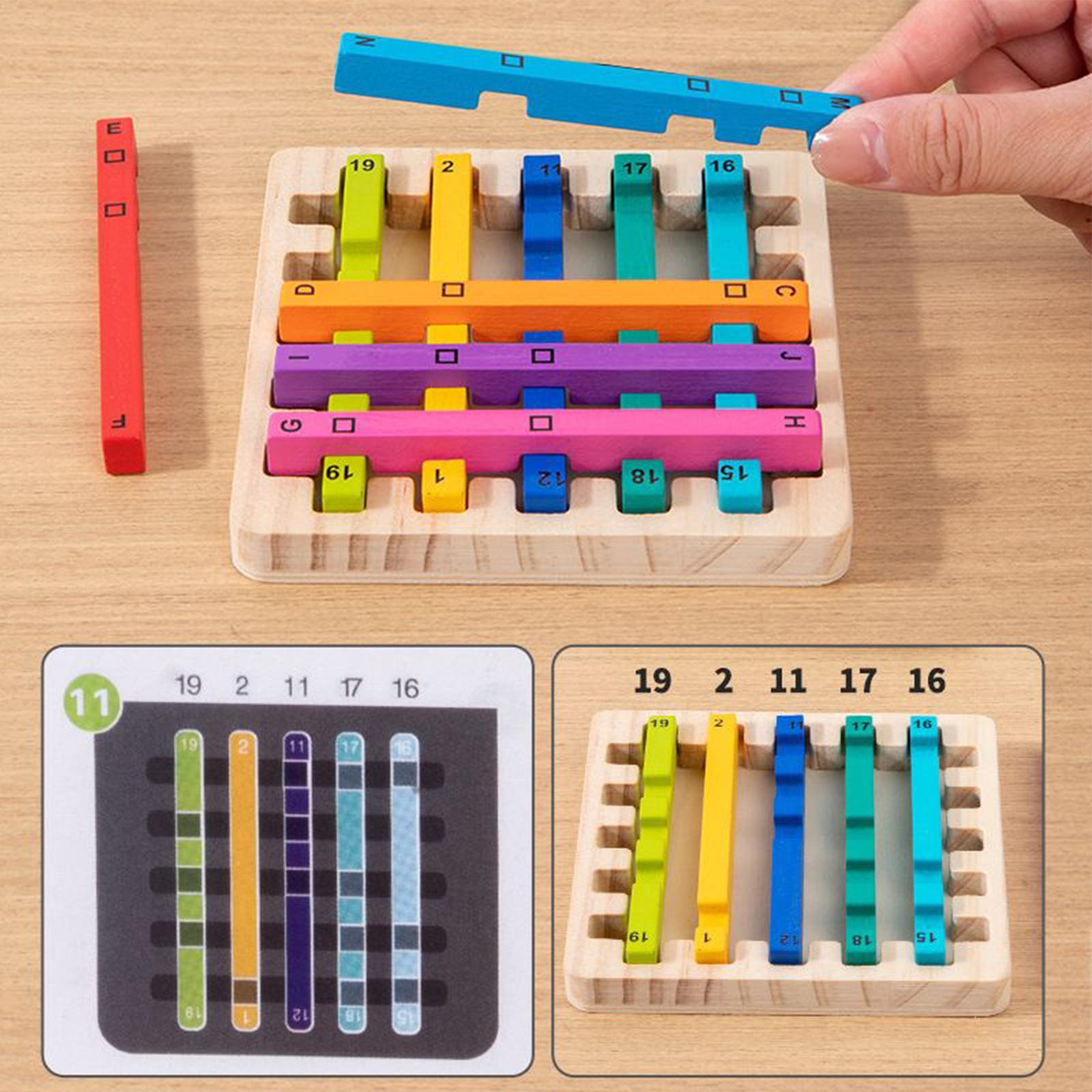 Rainbow Stick Stacking Toys Wo - Kids Education Activities 评论和价格