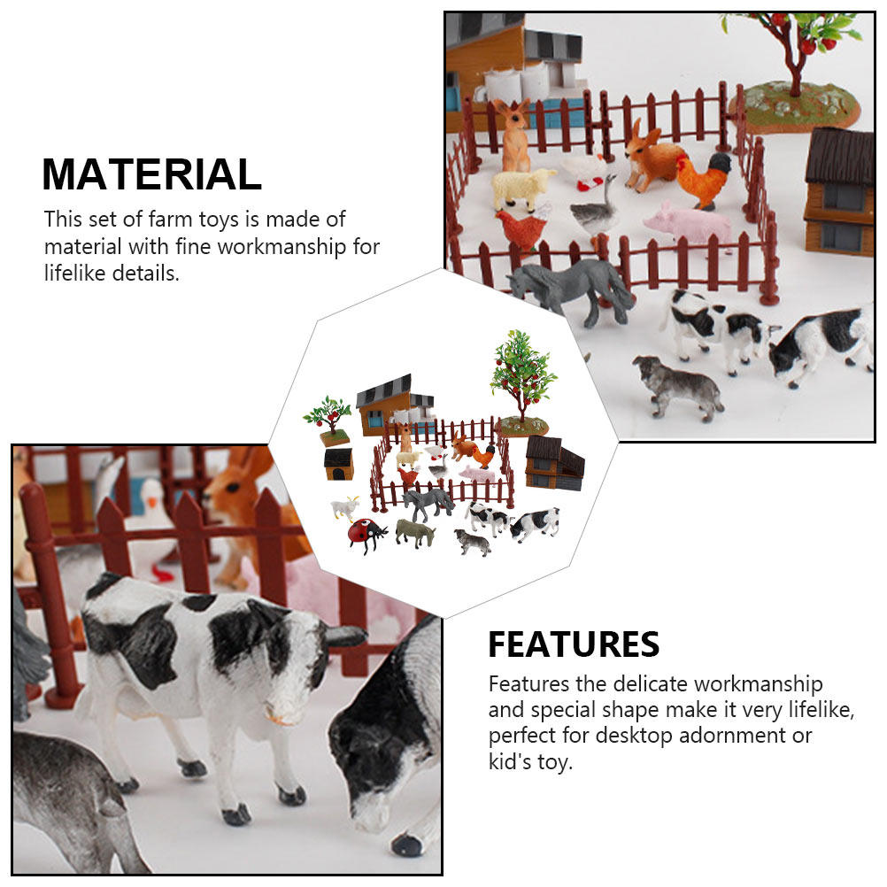 1Set Mini Farm Animal Set Real - Kids Education And You 评论和价格