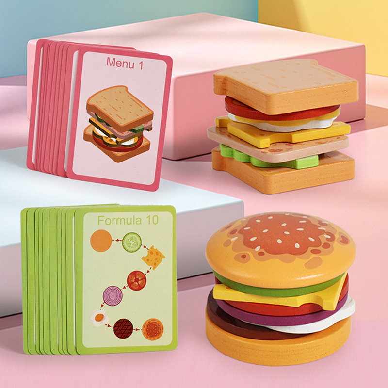 【HAPPY】Wooden Hamburg Sandwich - Happy Kids Education 评论和价格